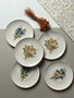 Hermia Juego de 6 Platos para Postre de Porcelana, 21x21 cm, Apto Lavavajillas y Microondas